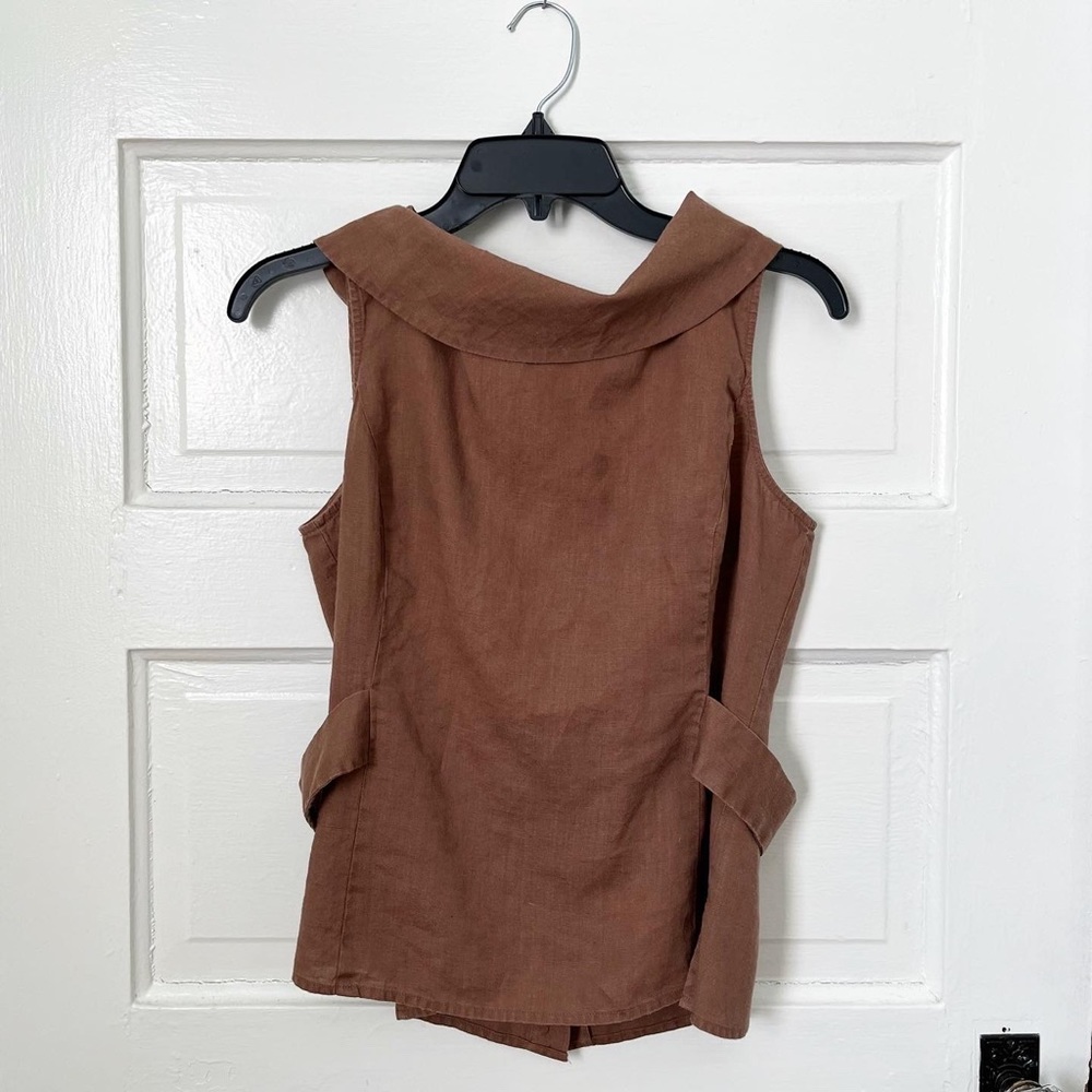 vintage 90’s Y2K 2000s brown linen tank top
